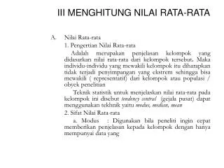 iii menghitung nilai rata rata