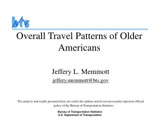 Overall Travel Patterns of Older Americans