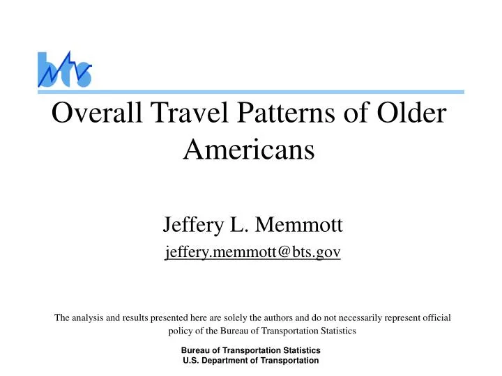 overall travel patterns of older americans