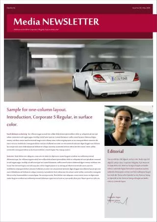 sample for one column layout introduction corporate s regular in surface color