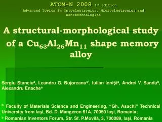 A structural-morphological study of a Cu 63 Al 26 Mn 11 shape memory alloy