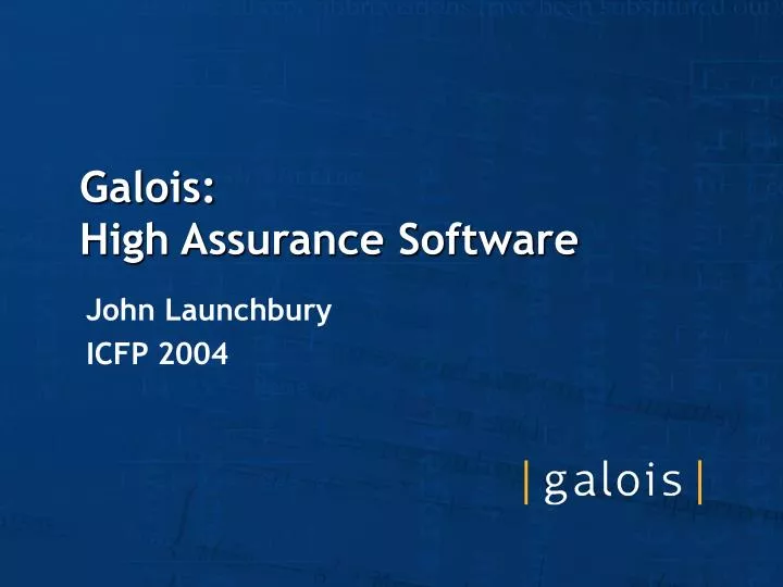 galois high assurance software