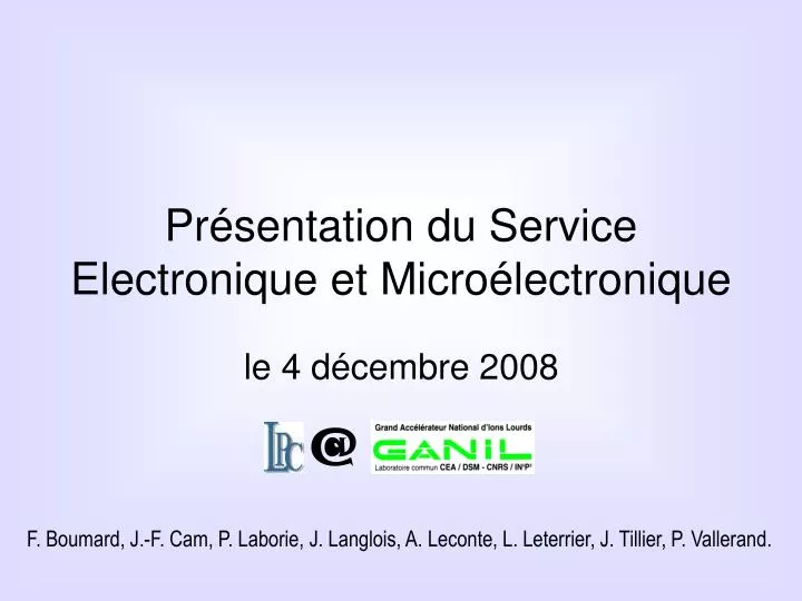 pr sentation du service electronique et micro lectronique