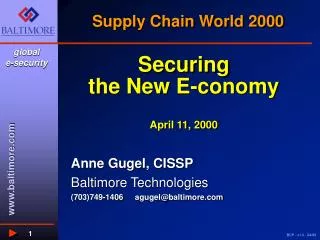 Securing the New E-conomy April 11, 2000