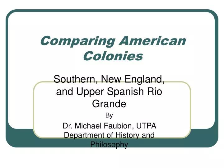 comparing american colonies