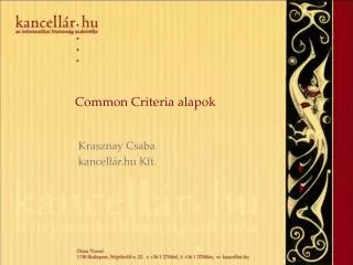 common criteria alapok