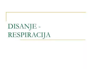 disanje respiracija