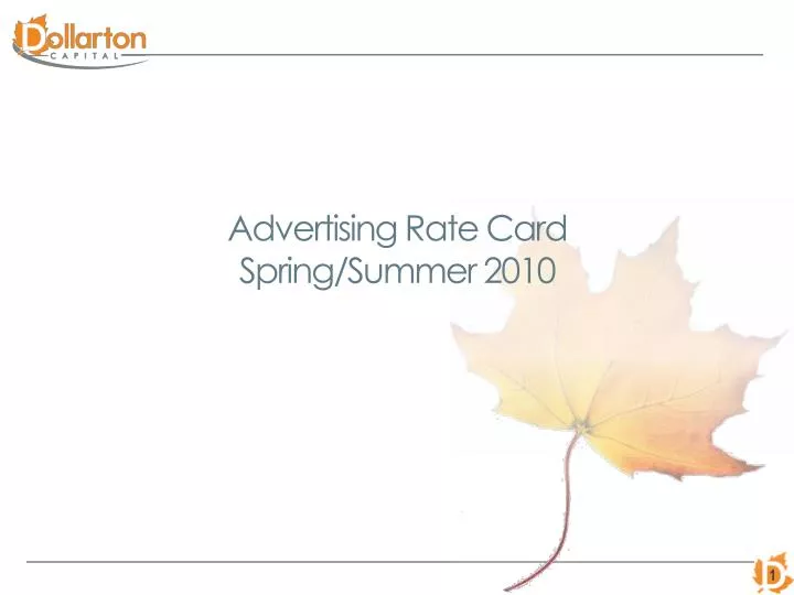 advertising rate card spring summer 2010