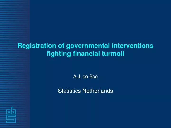 registration of governmental interventions fighting financial turmoil