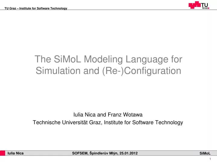 the simol modeling language for simulation and re configuration