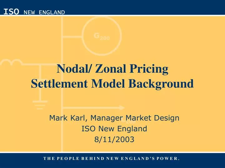 nodal zonal pricing settlement model background