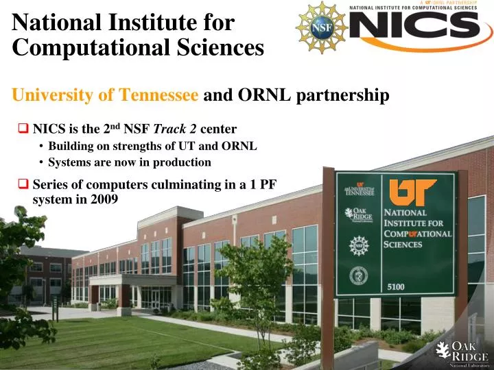 national institute for computational sciences university of tennessee and ornl partnership