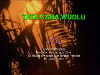 tata cara wudlu