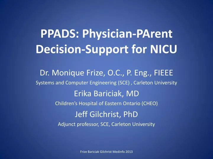 ppads physician parent decision support for nicu