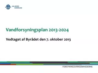 Vandforsyningsplan 2013-2024