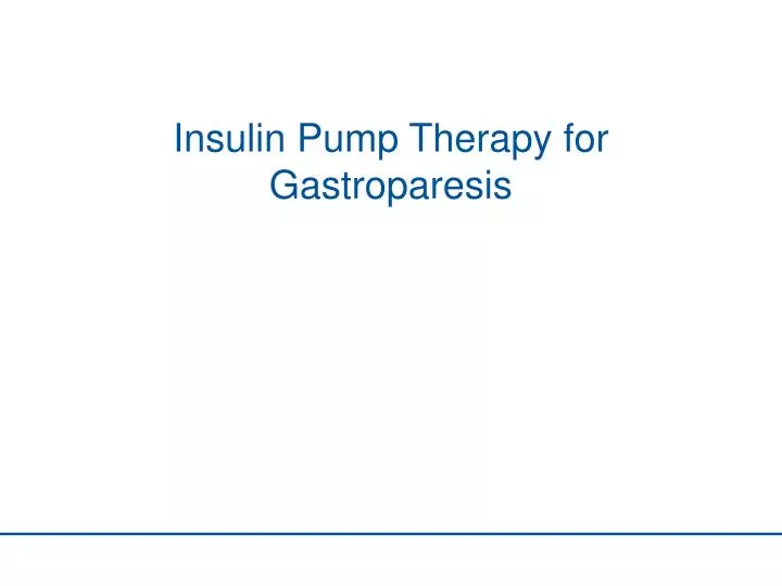 insulin pump therapy for gastroparesis