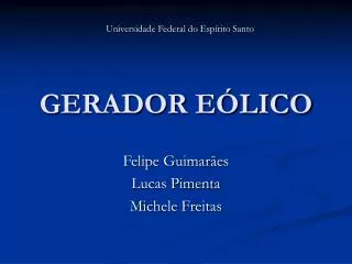 gerador e lico