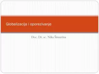 globalizacija i oporezivanje
