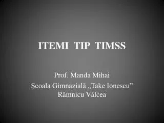 itemi tip timss