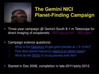 The Gemini NICI Planet-Finding Campaign