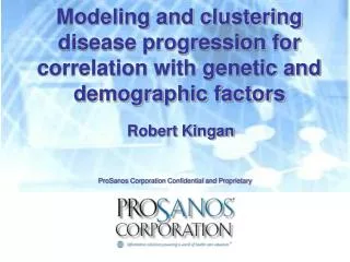 Modeling and clustering disease progression for correlation with genetic and demographic factors