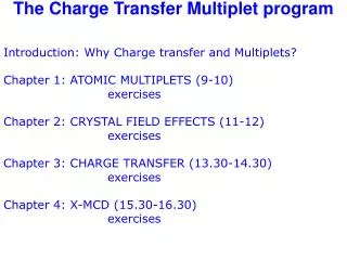 The Charge Transfer Multiplet program