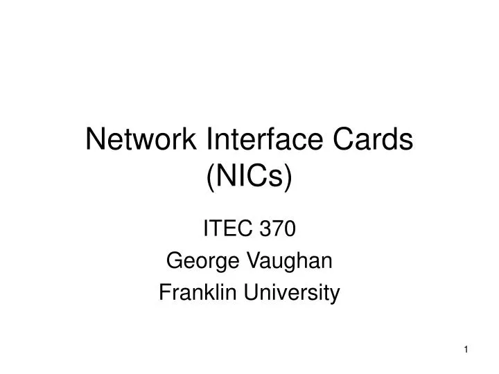 network interface cards nics