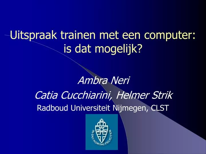 uitspraak trainen met een computer is dat mogelijk