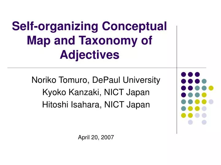 self organizing conceptual map and taxonomy of adjectives