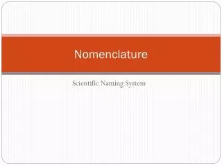 Nomenclature