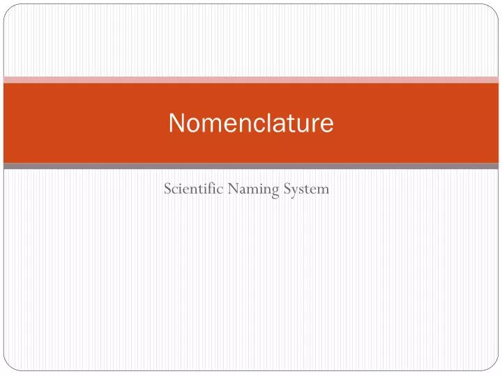 nomenclature