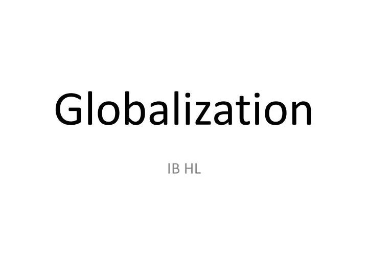 globalization