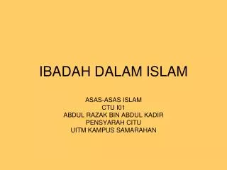 ibadah dalam islam