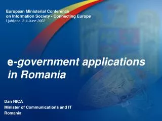 e -government applications in Romania