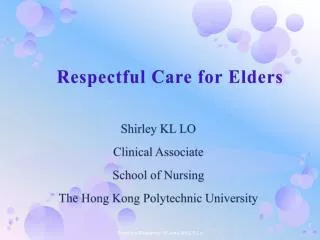 Respectful Care for Elders