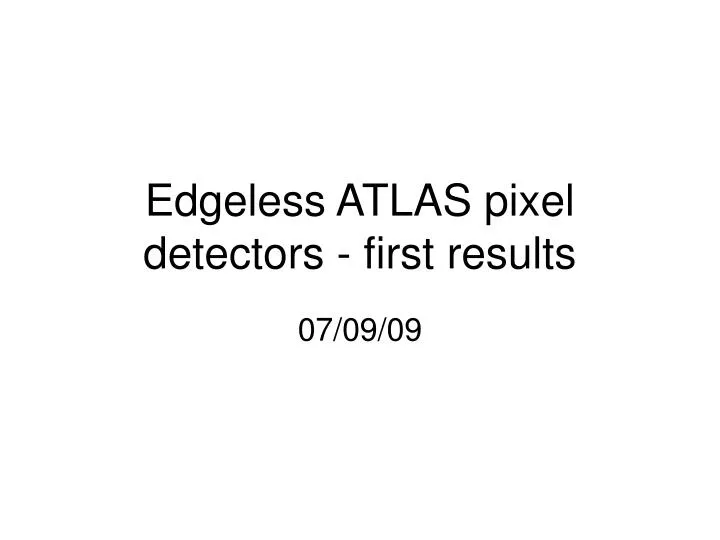 edgeless atlas pixel detectors first results
