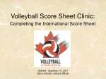 Volleyball Score Sheet Clinic: