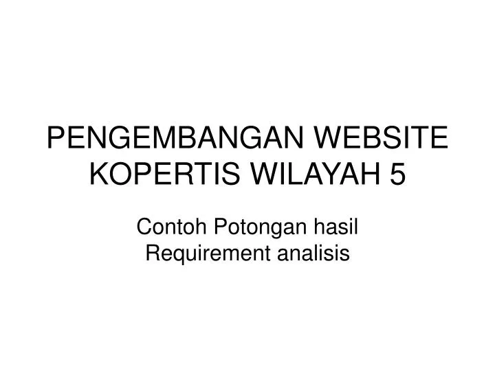 pengembangan website kopertis wilayah 5