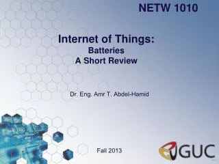 Internet of Things: Batteries A Short Review