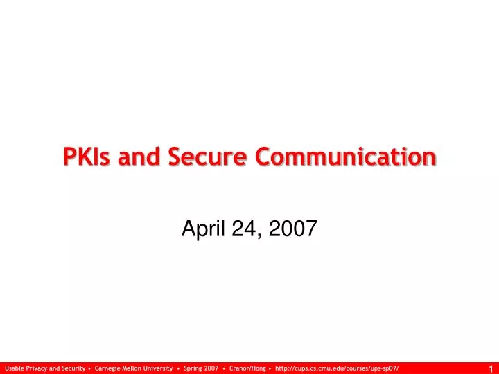 pkis and secure communication