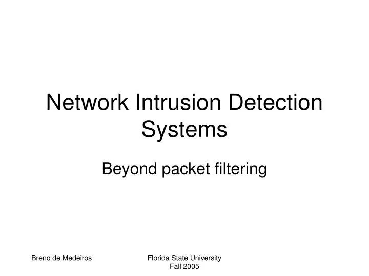 network intrusion detection systems