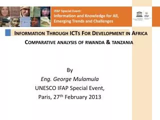 Information Through ICTs For Development in Africa