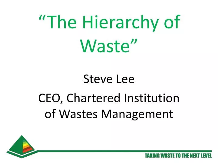 the hierarchy of waste