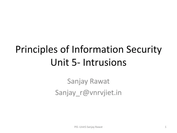 principles of information security unit 5 intrusions