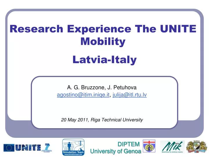 research experience the unite mobility