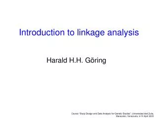 Introduction to linkage analysis