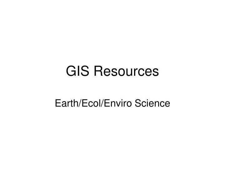 gis resources