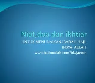 niat doa dan ikhtiar
