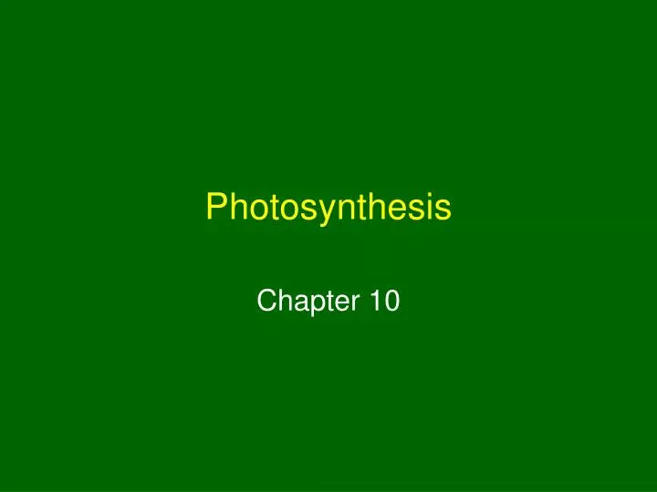 photosynthesis