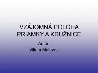 vz jomn poloha priamky a kru nice